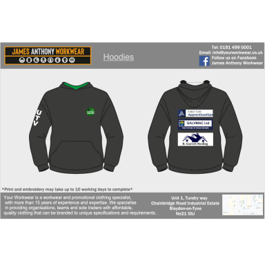 VULCAN JH003 Black Green Hoody