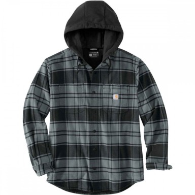Carhartt Flannel Fleece Lined Hooded Shirt Jacket