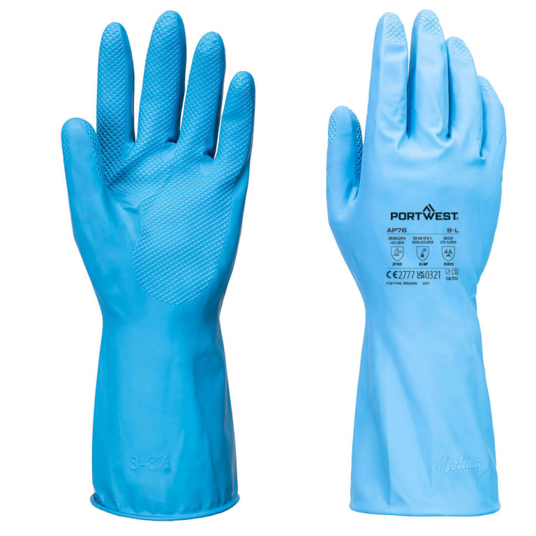 Portwest FD Chemical B Latex Light Gauntlet (Pack of 12 pairs)