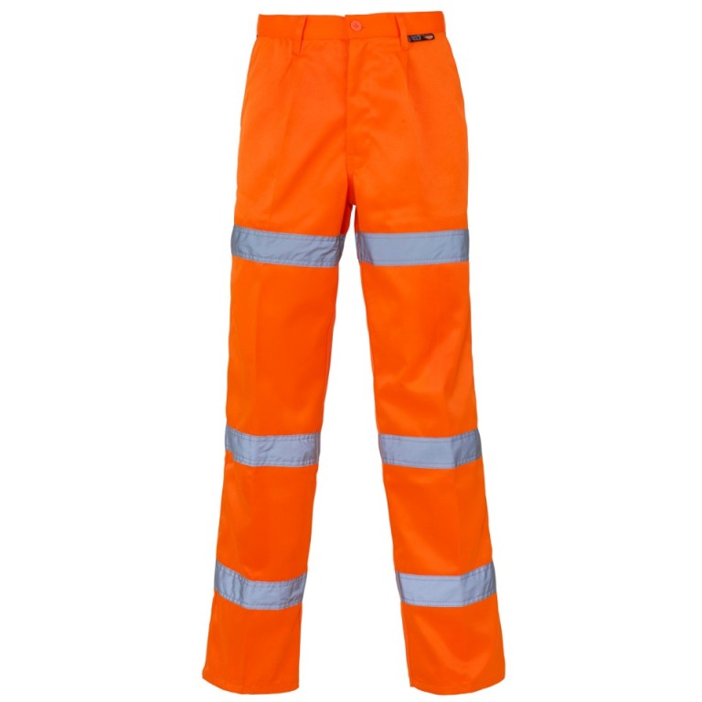 SuperTouch Hi-Viz 3 Band Polycotton Trousers