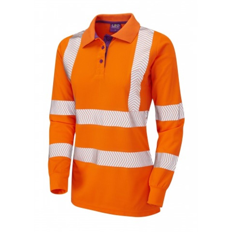 Leo Workwear Pollyfield Coolviz Plus Ladies Sleeved Polo Shirt