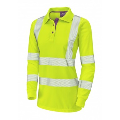 Leo Workwear Pollyfield Coolviz Plus Ladies Sleeved Polo Shirt
