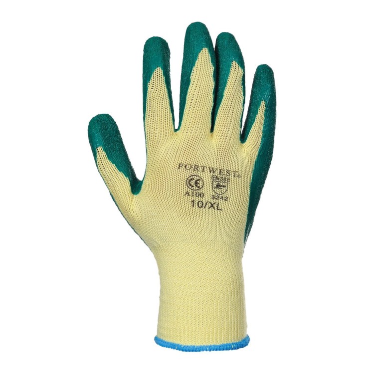 Portwest Grip Latex Palm Safety Work Wear Gloves (Pack of 12 pairs)