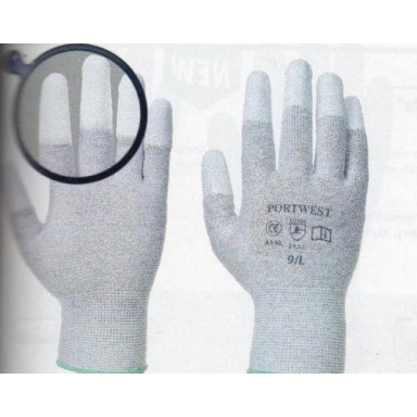 Portwest Anti static PU Fingertip Glove (Pack of 12 pairs)