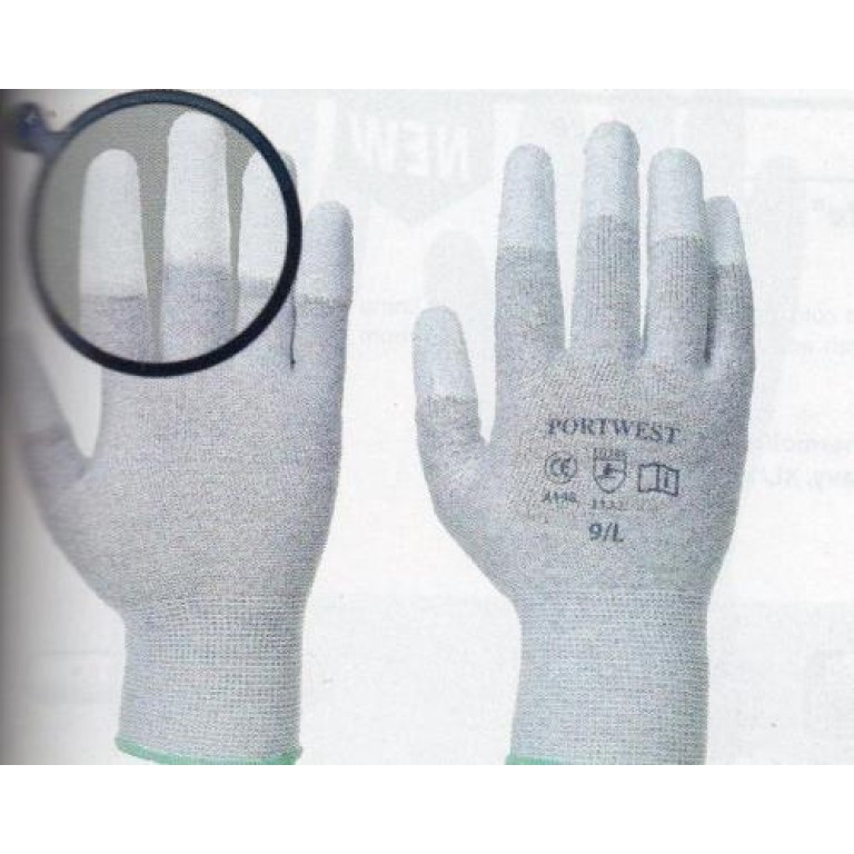 Portwest Anti static PU Fingertip Glove (Pack of 12 pairs)