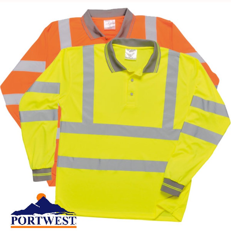 Portwest Hi-Viz Long Sleeve Polo Shirt