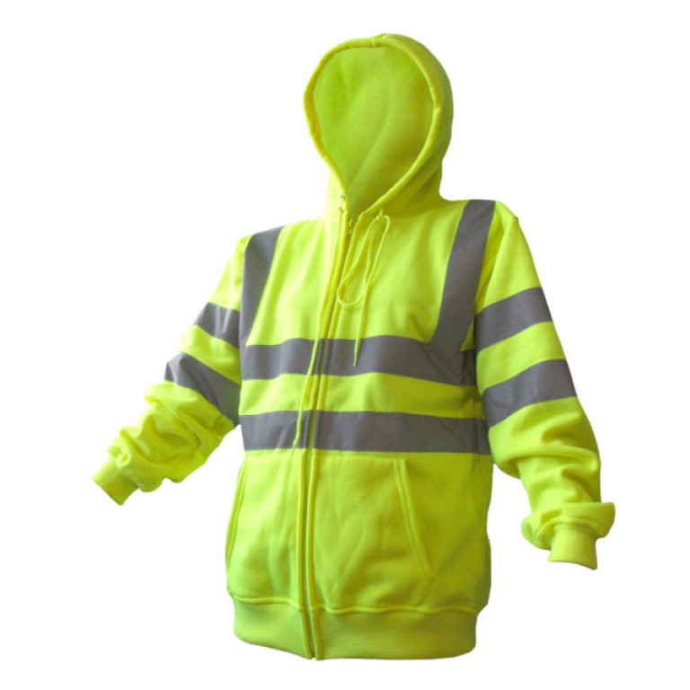 Beeswift Hi-Viz Hooded Zipped Sweat Shirt