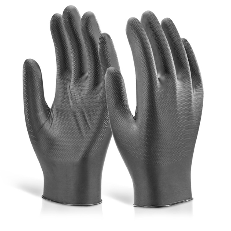 BeeSwift Nitrile Disposable Gripper Glove Powder Free BL (Pack of 1000)