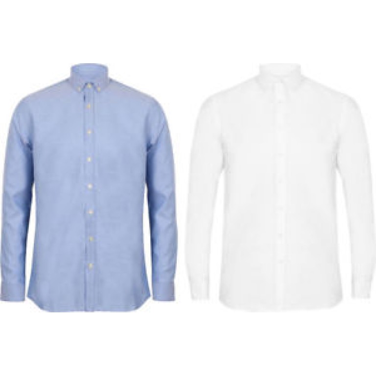 Henbury Modern Long Sleeve Oxford Shirt