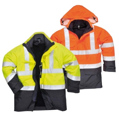 Portwest Bizflame Hi-Viz Multi-Protection Waterproof  Jacket