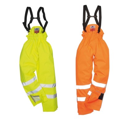 Portwest Flame Resist Anti-static Hi-viz Waterproof Lined Trouser