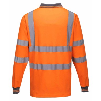 Portwest H-Viz Long Sleeved Cotton Comfort Polo