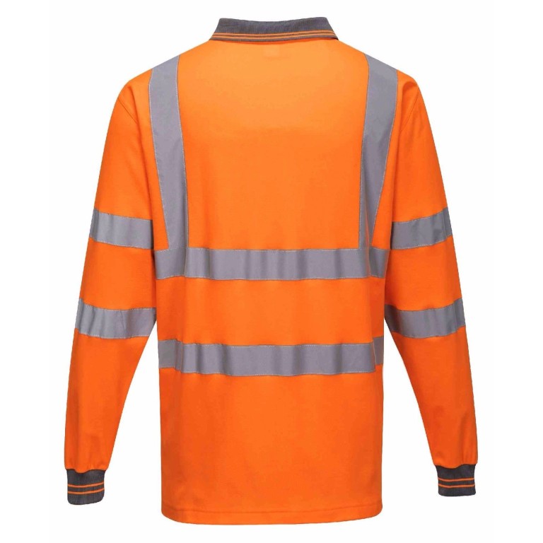 Portwest H-Viz Long Sleeved Cotton Comfort Polo