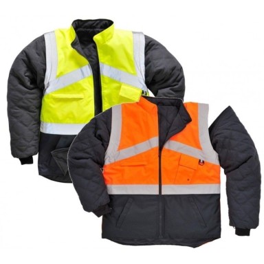Portwest Hi Viz 2-Tone Reversible Water Resistant Jacket
