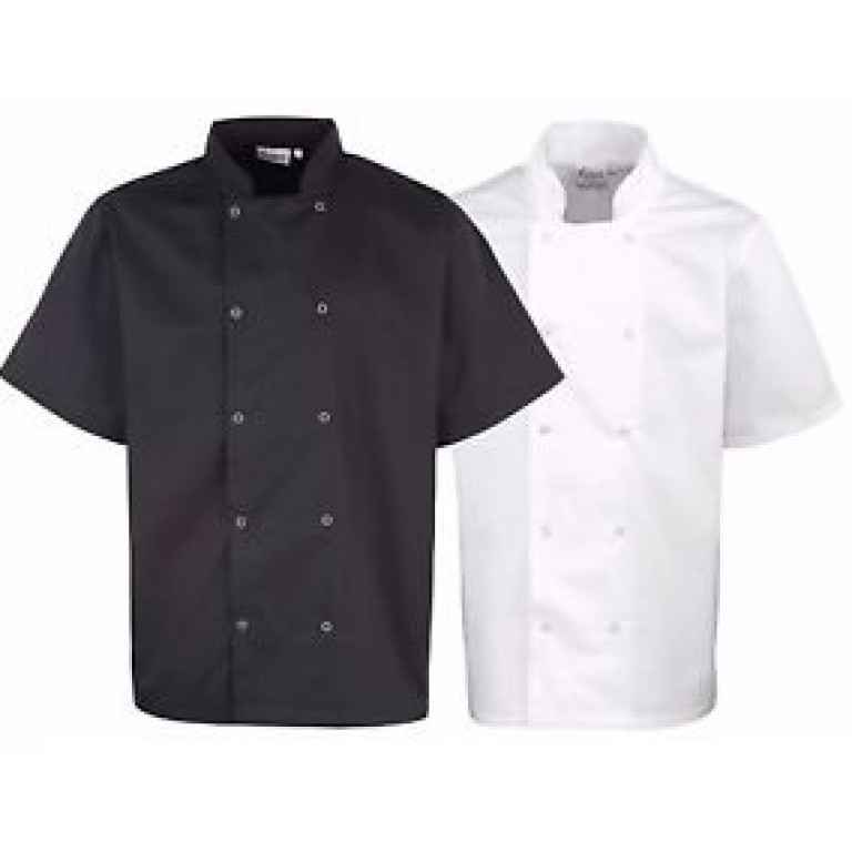 Premier Studded Front Short Sleeve Chef's Jacket