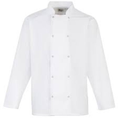Premier Studded Front Long Sleeve Chef''s Jacket