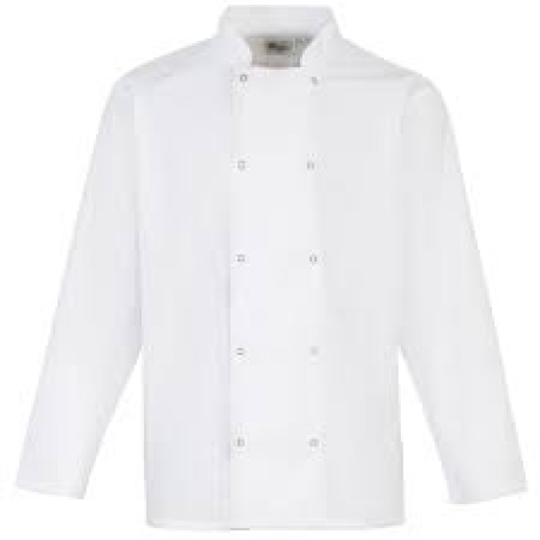 Premier Studded Front Long Sleeve Chef''s Jacket