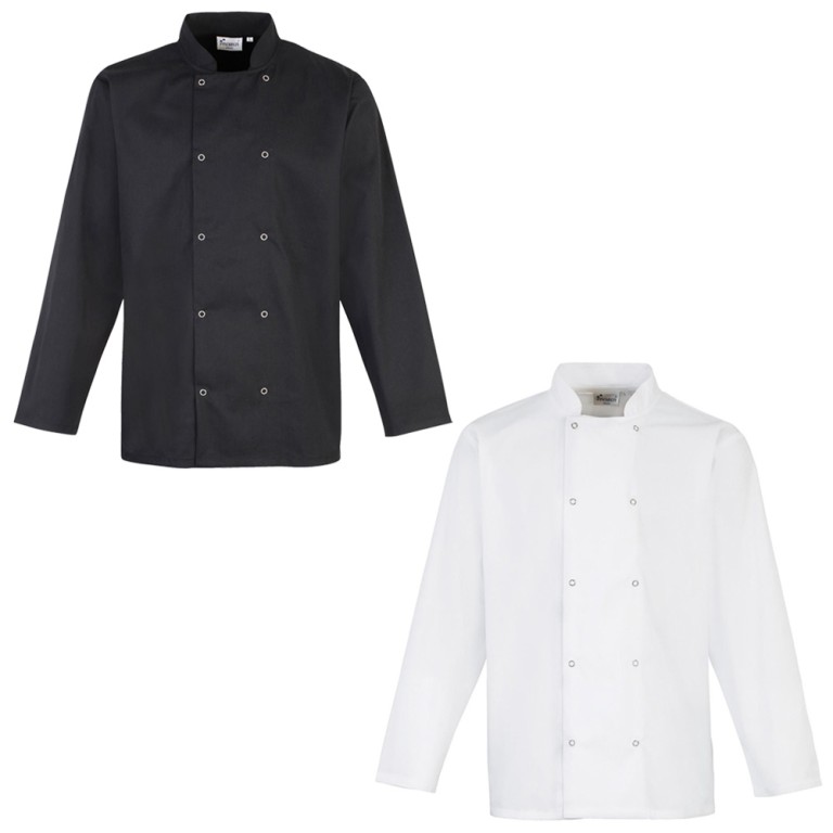 Premier Studded Front Long Sleeve Chef''s Jacket