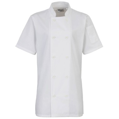 Premier Women''s Short Sleeve Chef's Jacket