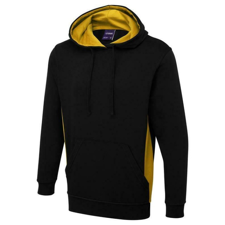 Uneek Two Tone Hooded Sweatshirt