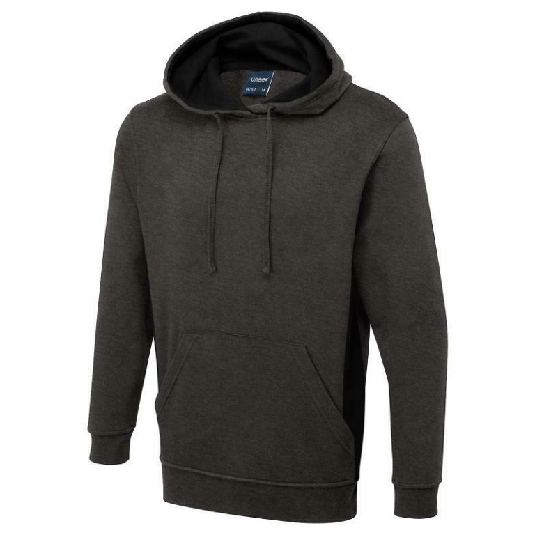 Uneek Two Tone Hooded Sweatshirt